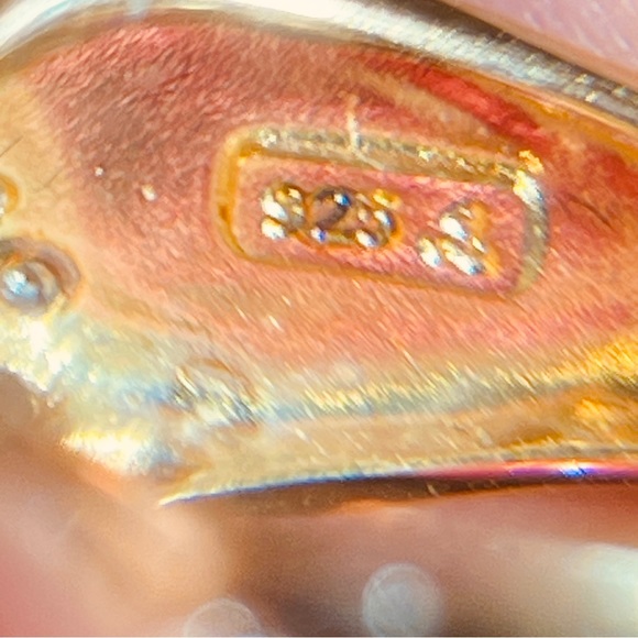 🎁Gorgeous GP 925 Sterling Silver Hatch & Line Ring w/Marquis & Round Cut Zircon - Picture 5 of 16